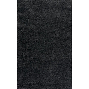 Haze Solid Low-pile Area Rug Black